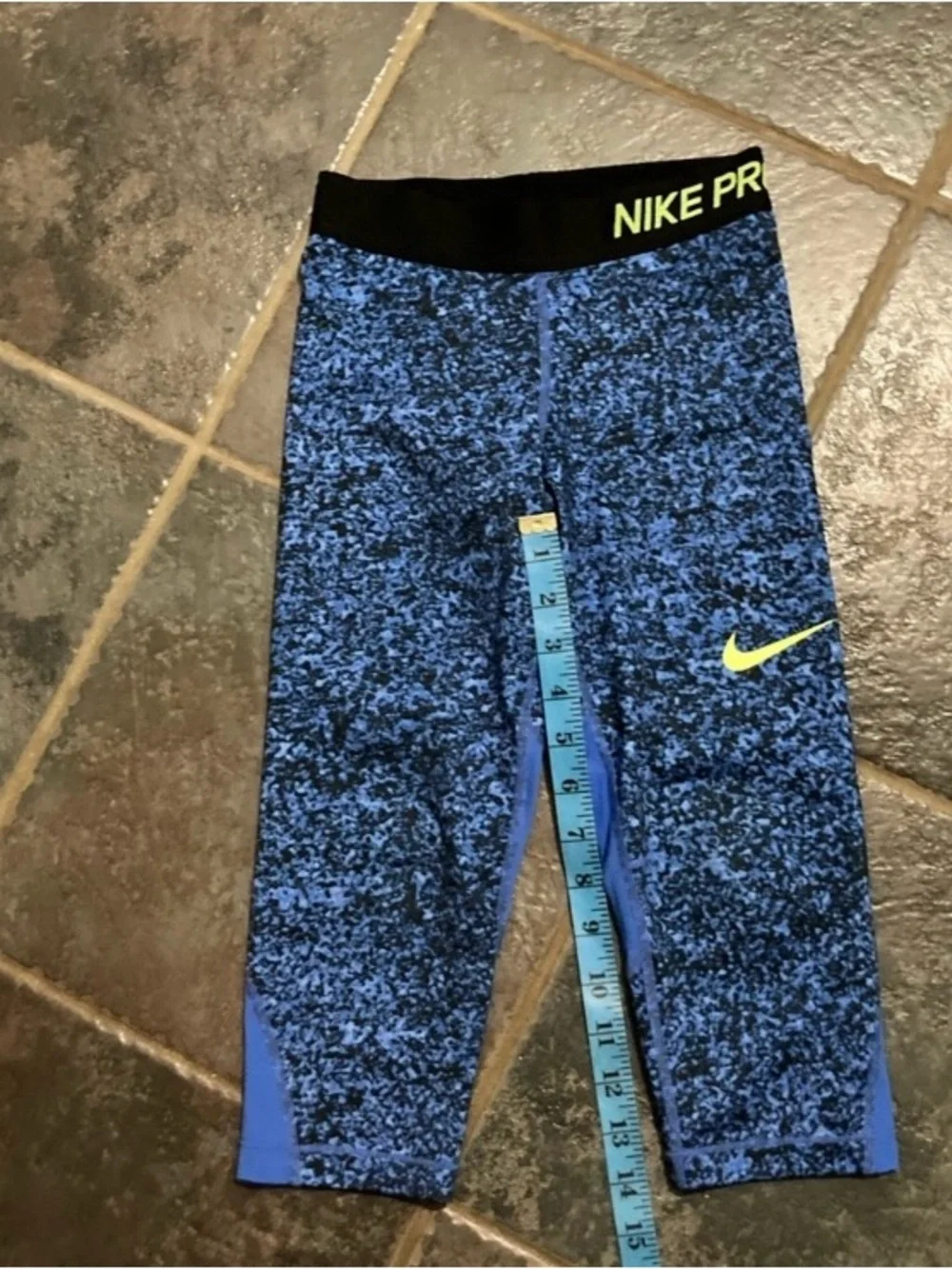 Nike Pro Printed Compression Girls Capri Leggings Size S